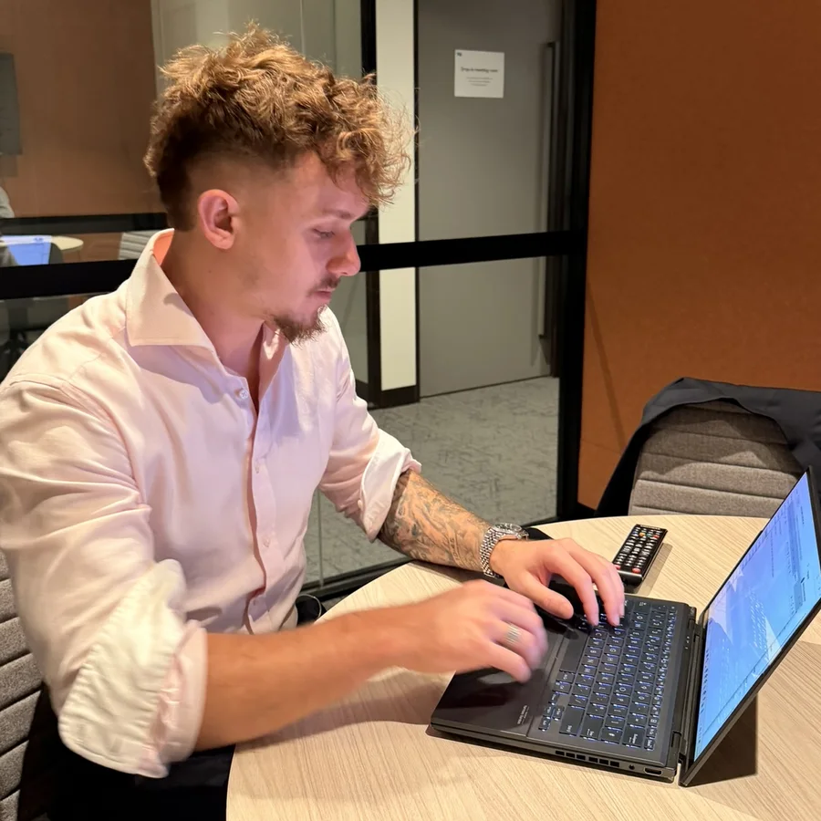 Daniel Reid, founder of Ascent Sales, working on a client sales pipeline in Melbourne